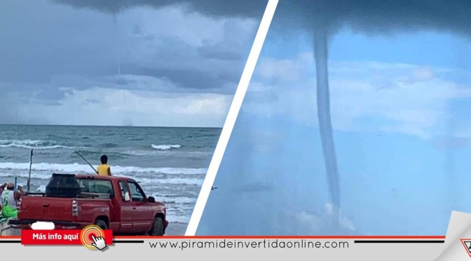 (Vídeo) Captan “Tromba Marina” en Playa Bagdad