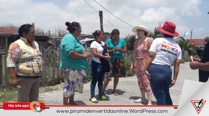 Mónica  Deiterman regreso éste domingo a la paya Bagdad en respuesta de algunas gestiones sociales.