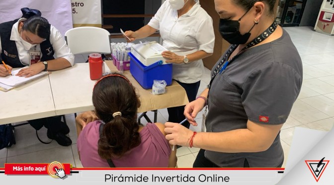 Instalan módulo de vacunación en lobby de presidencia en Matamoros